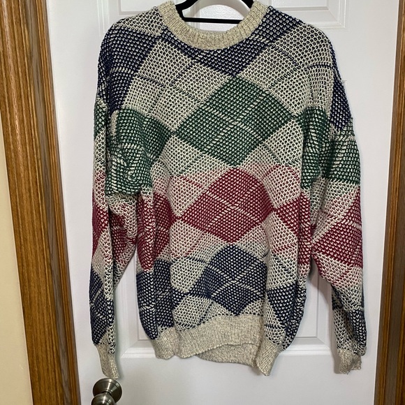 Vintage Peconic Bay Traders Color Block Sweater Mens Large. - Picture 5 of 6
